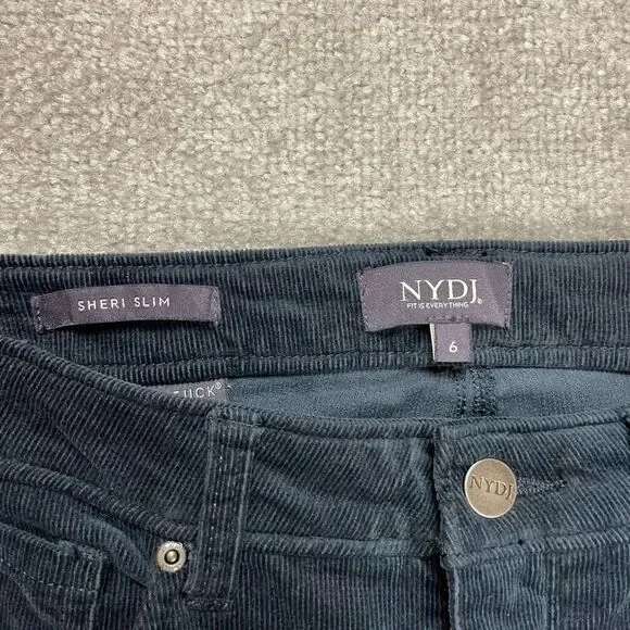 NWT NYDJ Women’s 6 Sheri Slim Corduroy stretch Lift Tuck Technology Navy New - Picture 5 of 8